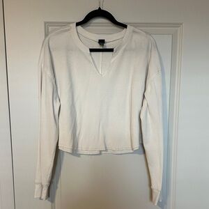 Cropped Women's White Long Sleeve Top